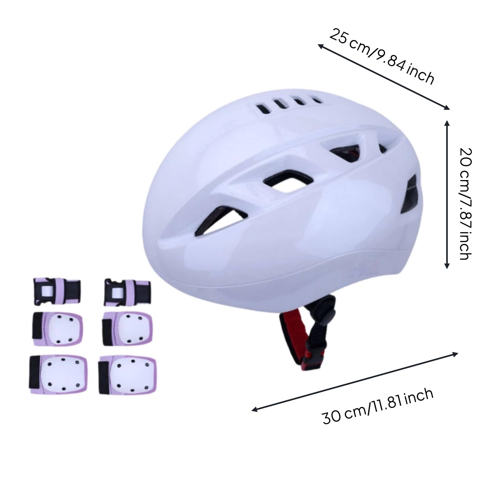 Gralara Set di Casco e Protezioni Ventilato Set Protezioni con Ginocchiere Sicuro Kit Protezione per Principianti, Pattinaggio, Monopattino