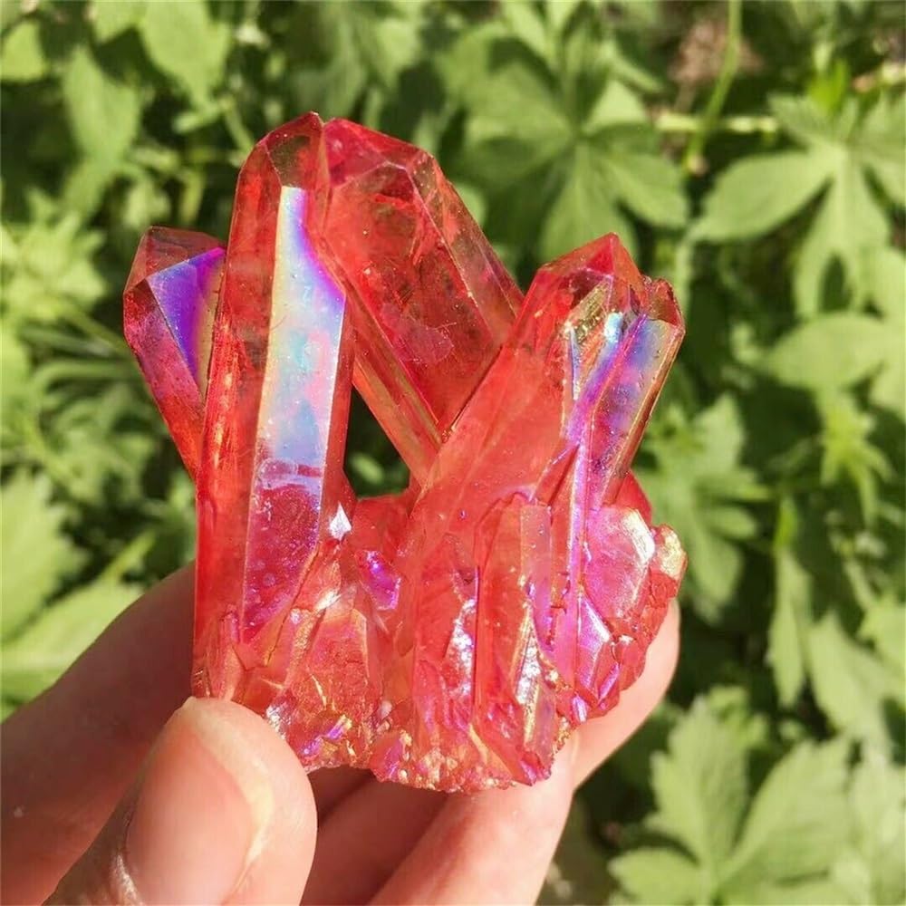 KJEBVHIRS Plated Red Cluster Crystal Rough Crystal Ornaments (Size : 150-200g)