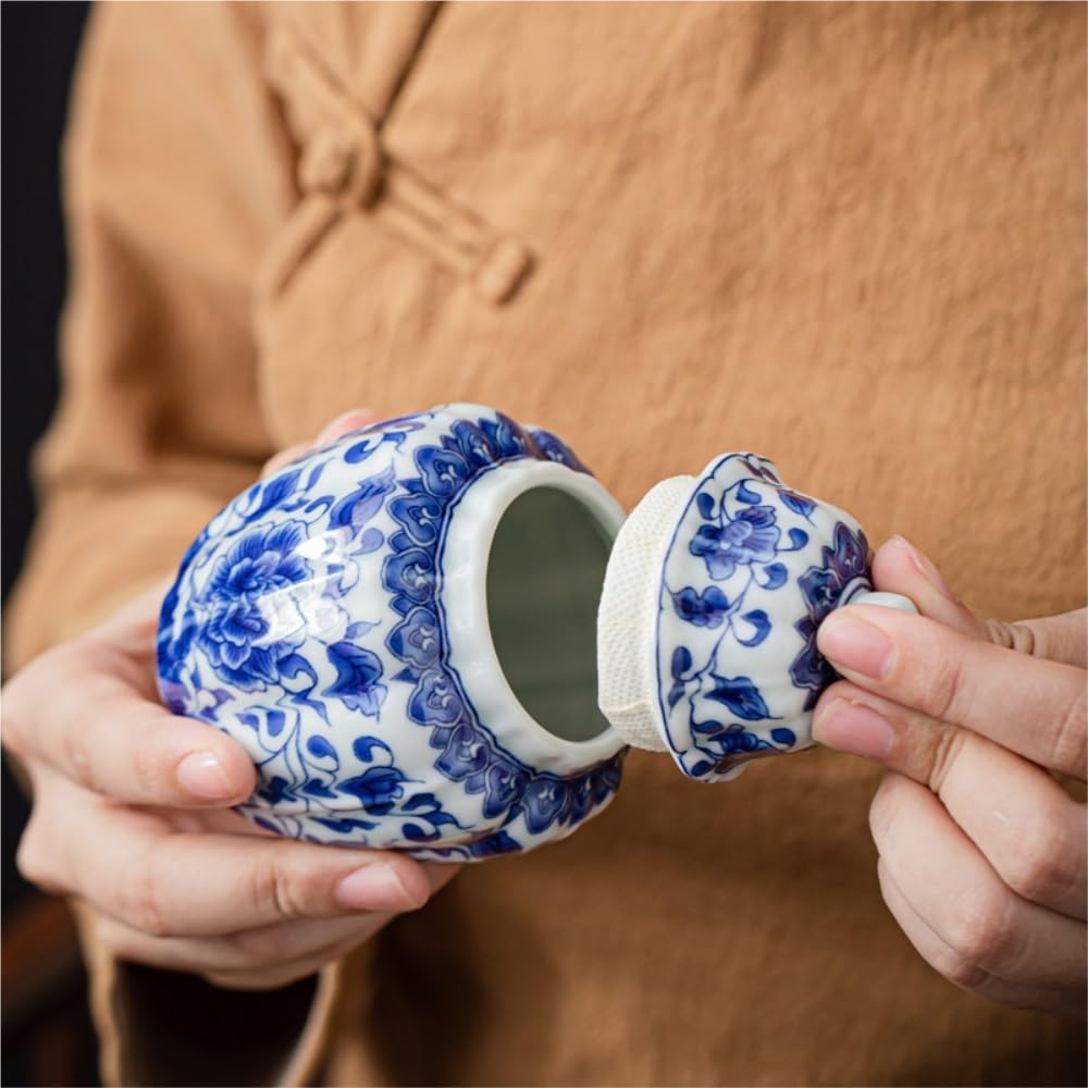 Set Da Tè Contenitore for la conservazione del tè sfuso Barattolo in ceramica piccolo Barattolo sigillato Barattolo vuoto con cucchiaino da tè Set da tè Barattolo singolo Set di scatole regalo Baratto