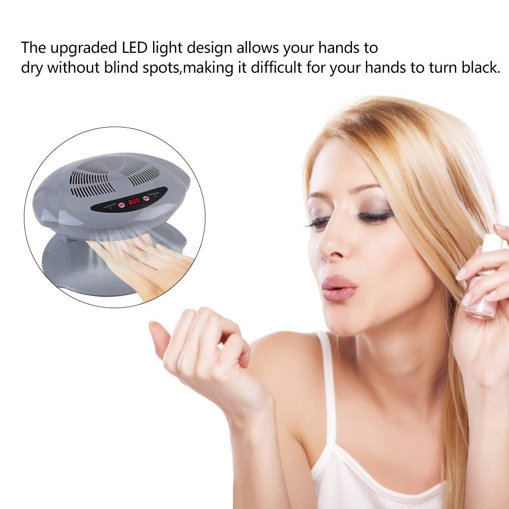 Essiccatore professionale per unghie a freddo e ad aria calda 400 W, lampada UV per unghie con sensore LED per unghie curative e unghie per piedi (argento)