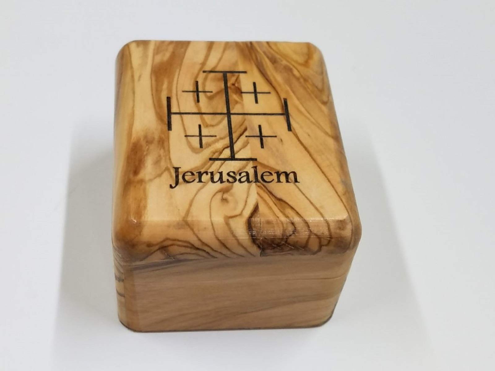 Bethlehem Gifts TMBethlehem Gifts TM Handcarved from Bethlehem Olive Wood Jewelry Box (Jerusalem Cross)