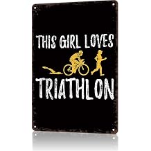 Workout Room Metal Sign Triathlon Schwimmen Laufen Vintage Metal Tin Sign For Gym Workout Signs Fitness Signs Inspirational Posters Gym Wall Decor 8x12 Inches
