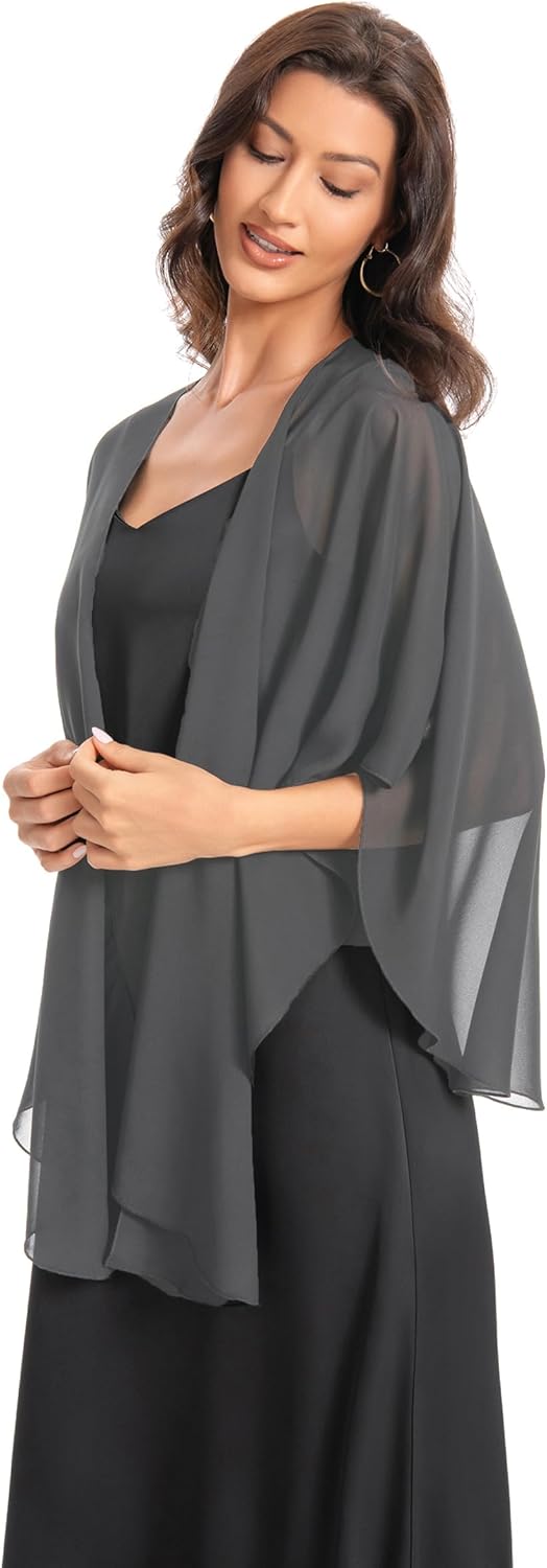 Shawls and Wraps for Evening Dresses Sheer Chiffon Women Elegant Soft Silky Scarf Scarve Wedding Bridal Stole - Image 2