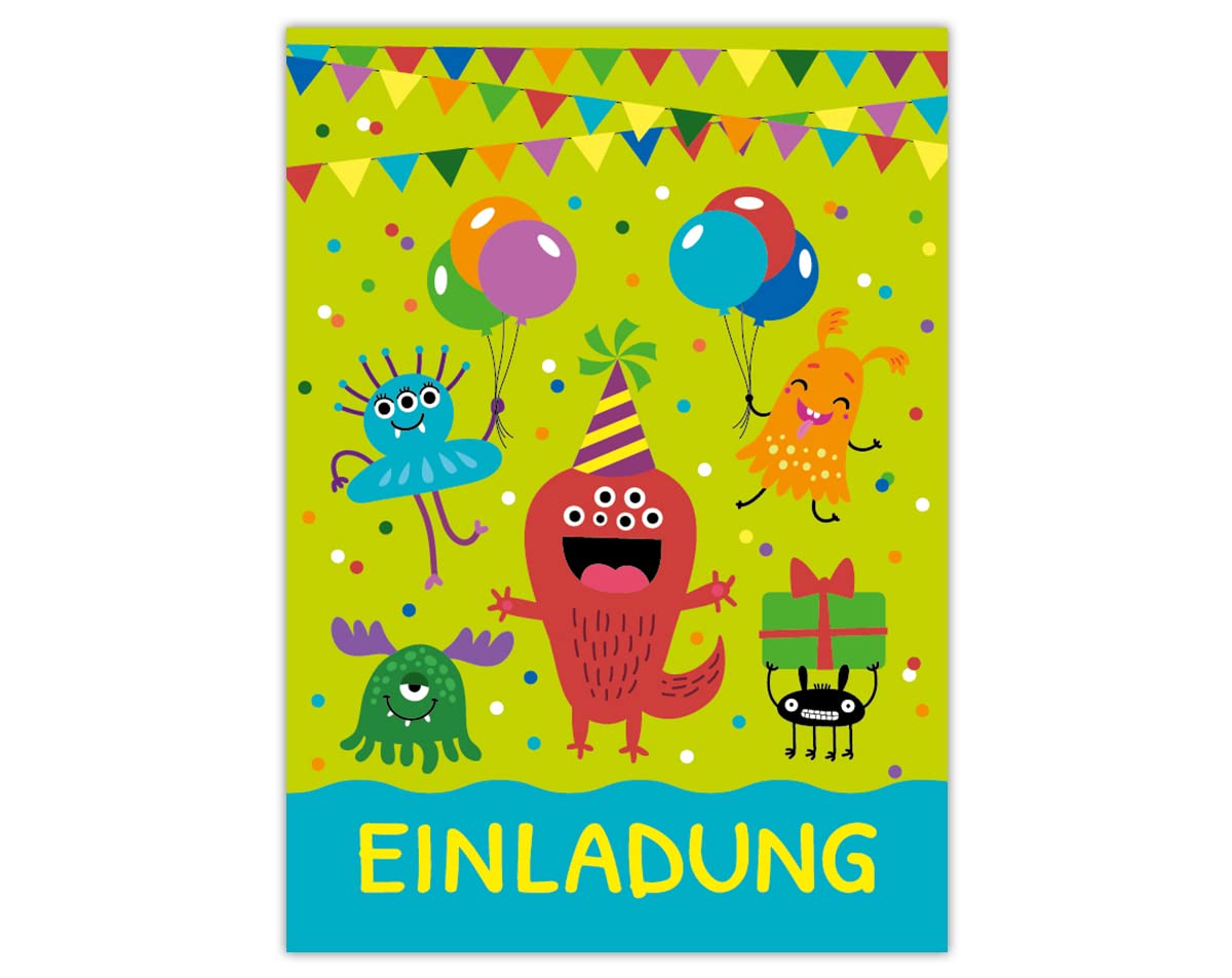 Lot De 12 Cartes D'invitation Bleues Avec Enveloppes Pour