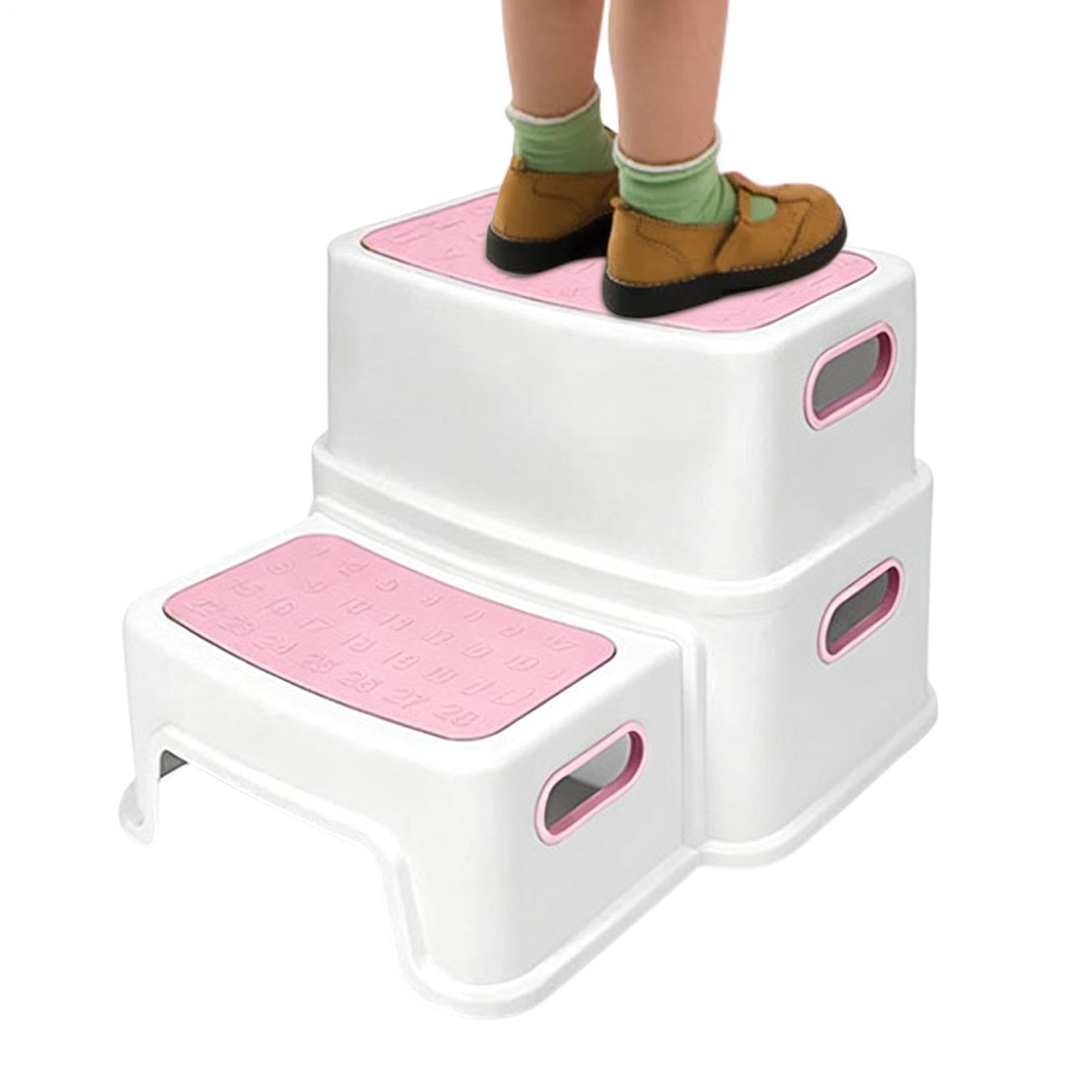 Banco de inodoro para pies con revestimiento antideslizante, soporte para posición en cuclillas, escaleras | Taburete de baño desmontable para niños, adultos, familia, ancianos, ducha, tocador, mesita de noche