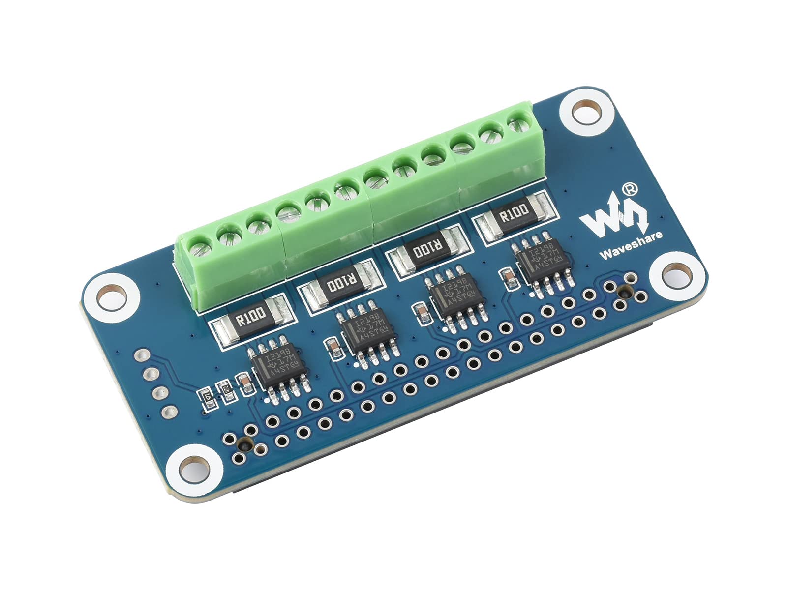 Waveshare 4ch Current/Voltage/Power Monitor Hat, with Standard 40PIN GPIO Extension Header, Compatible with Raspberry Pi Series Boards