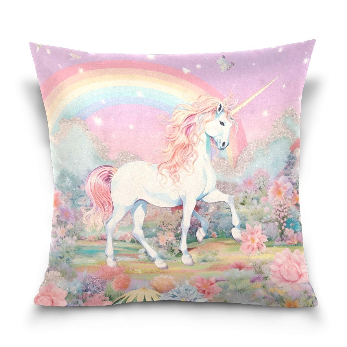 【✨特価✨】クッションカバー おしゃれ　ユニコーン　45㎝×45㎝　インテリア Amazon.co.jp: クッションカバー おしゃれ 装飾枕カバー 45×45cm