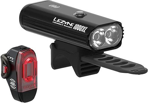 Lezyne Connect Smart 1000Xl + Ktv 75 - Par de luces inteligentes, color negro, talla única