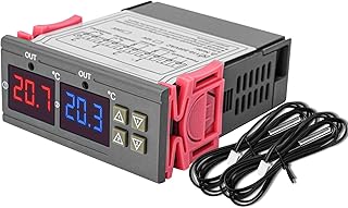 Einstellbarer Temperaturregler Schalter RUIZHI Thermostat Digitaler mit Doppel Sonde Heizung Sensor, AC 110-220V Temperatur Regler Thermostat für Inkubator Hühner Heizfolie Amphibien Reptilien