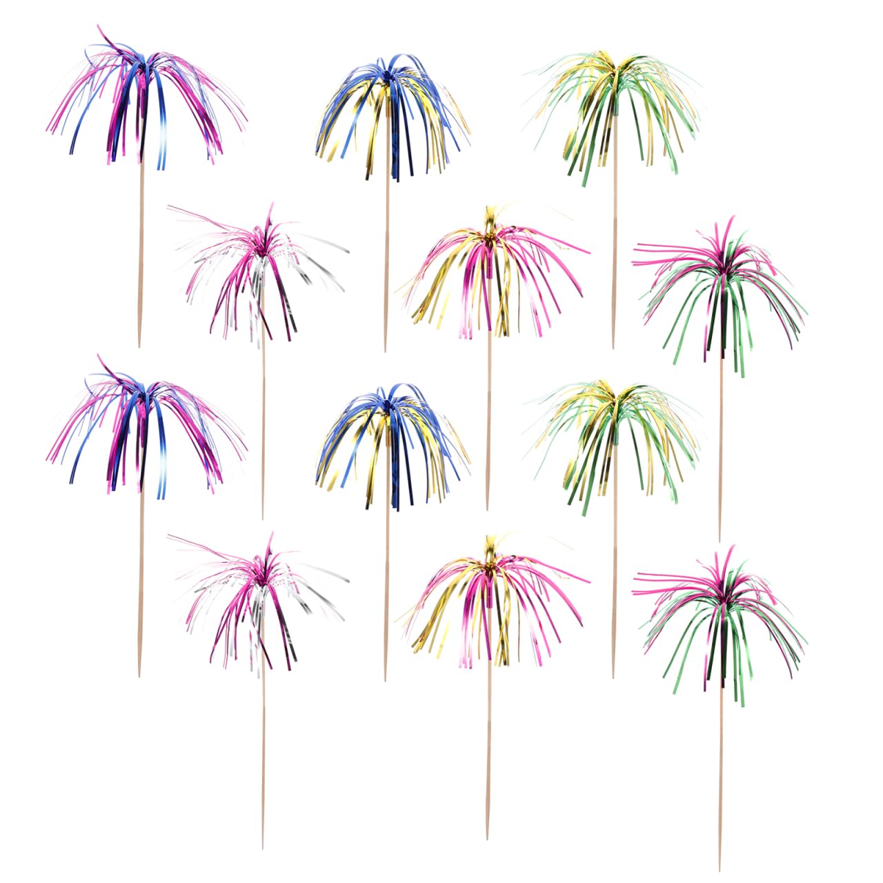 CALLARON 100pcs Assorted Colour Cocktail Picks with Lovely Tassel Shape, Synthetic Material Party Supplies to Decorate Drinks and Desserts for Birthday Party and Other Random Color