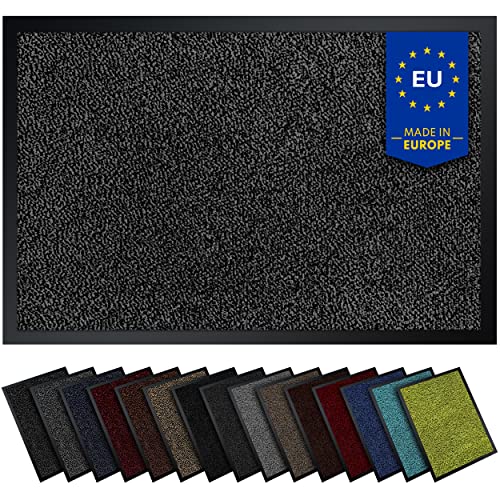 Gentle North Hochwertige Fußmatte grau-schwarz 40x60 groß für Innen & Außen - Schmutzfangmatte...