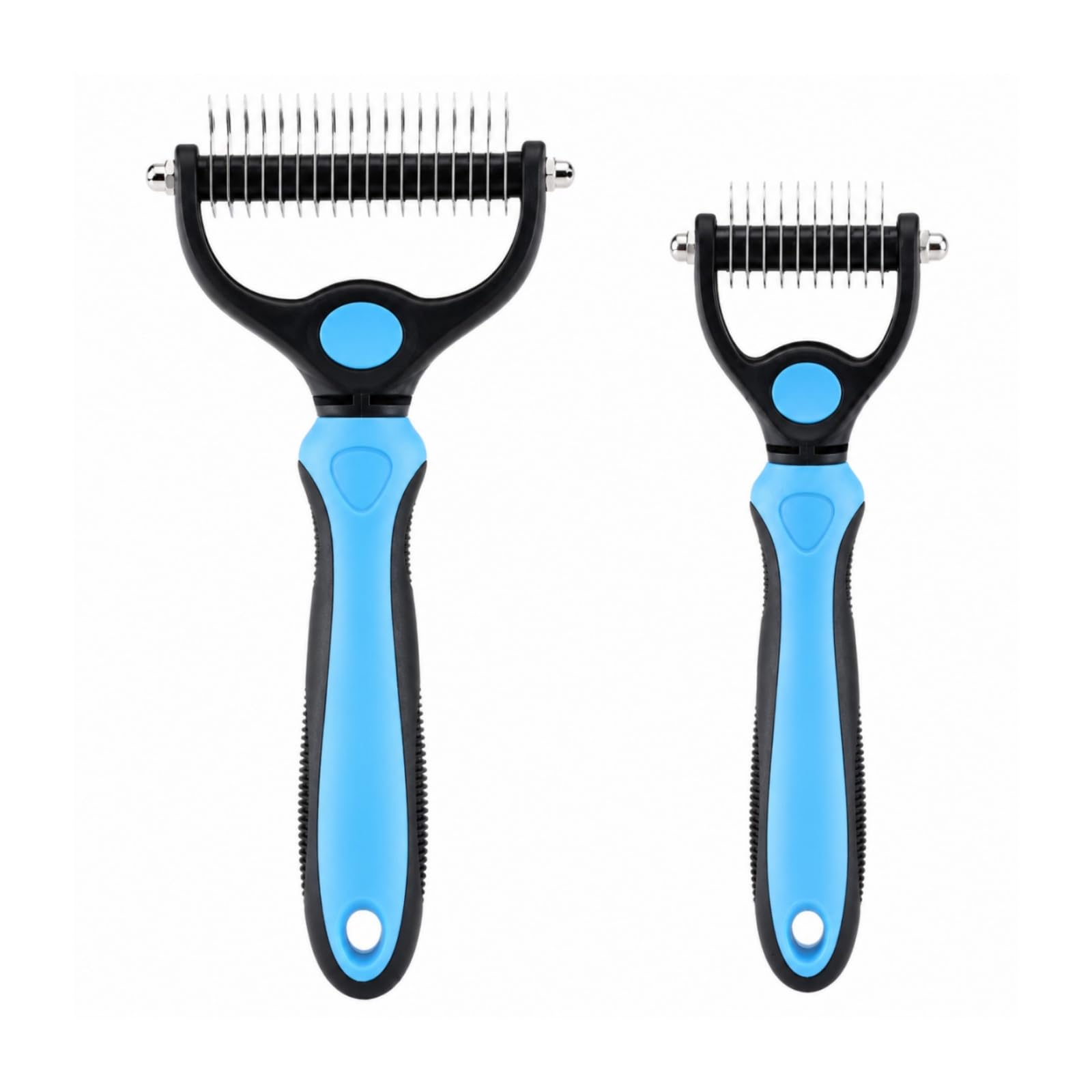 Outil de toilettage Pet Pro, brosse chien poil long, brosse de deshedding professionnelle et outil de dématage pour fourrure à poils longs et courts (Bleu)