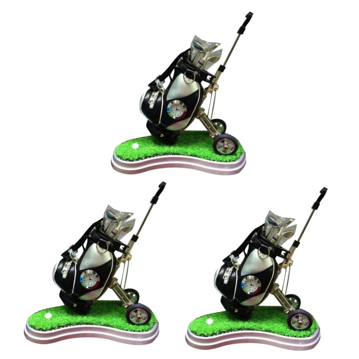 3 Stück Schreibtisch-Dekoration, Stiftehalter, Figur, Desktop-Dekoration, Schreibtisch-Tasche, Souvenirs, Stifte, Uhr, Schreibtisch, Bleistift, Schreibtisch-Topper, Herren, Golfbälle, Stiftebehälter,