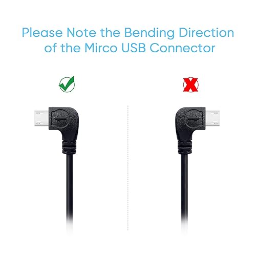 Miniatura 4 de Cable de alimentación para cámara de salpicadero, cable de carga micro USB de 11.5 pies de largo para cámara de espejo de salpicadero, cable de
