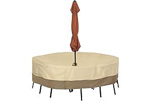 Classic Accessories Veranda Outdoor Round Table Cover with Umbrella Hole