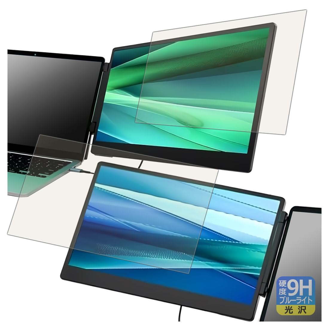 Amazon | PDA工房 LAPTOMO 14.1インチ トリプルポータブルモニター S3 