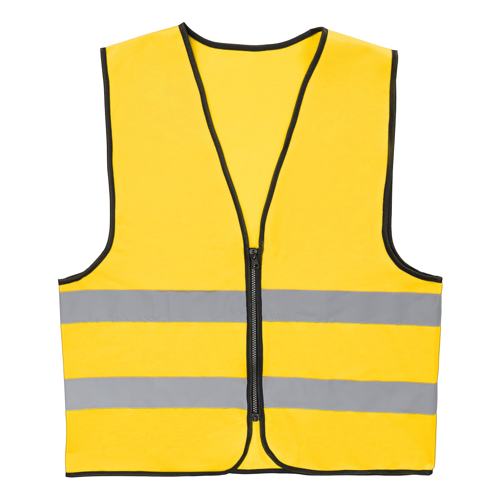 PATIKIL High Visibility Reflective Safety Vest, Class 2 Construction Work Vest Smooth Zipper Front for Construction Safety Use Gold