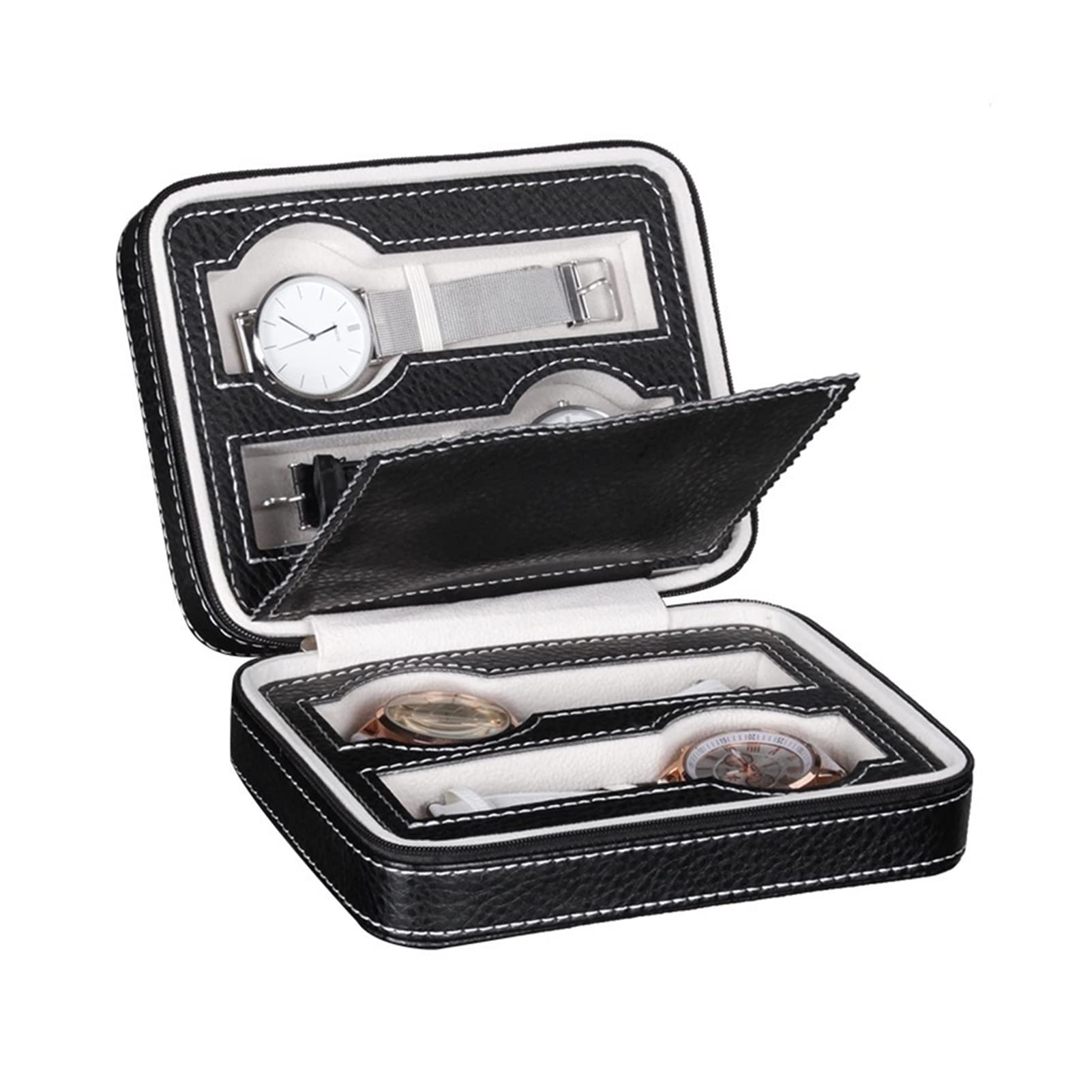 Boîte de montre organisateur anti-rayure 4 grilles contre la poussière