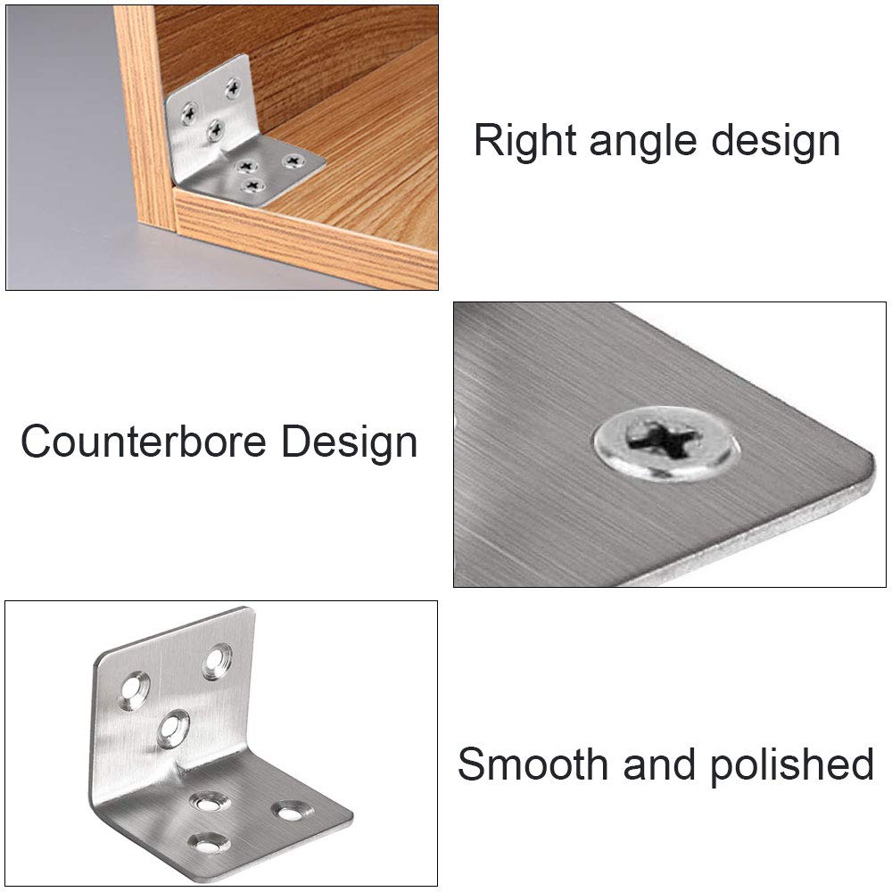 Buy MaYuLa 20Pcs Angle Brackets L Brackets Corner Braces Brackets for