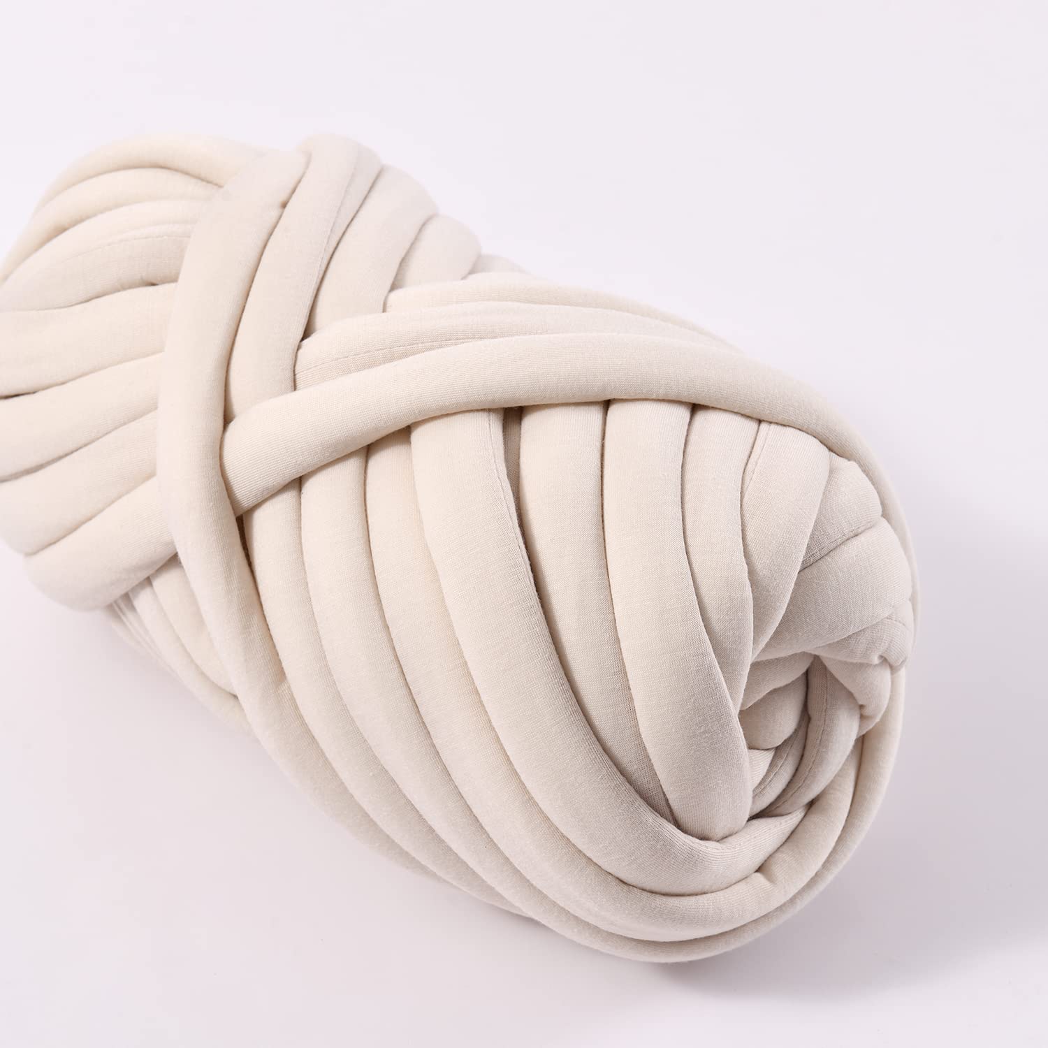 GULAKY Filato di cotone grosso tubo di filato super morbido spesso per lavori a maglia fai da te fatti a mano coperta di lana merinos, decorazione alternativa per la casa, beige, 2,3 kg (8200 g)