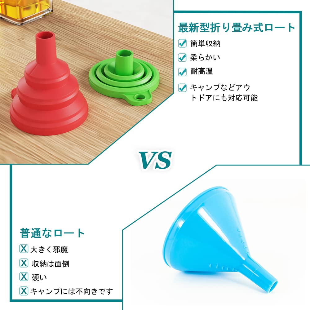 Amazon.co.jp: ロート 折りたたみ式ロート じょうご ジョウゴ 携帯便利
