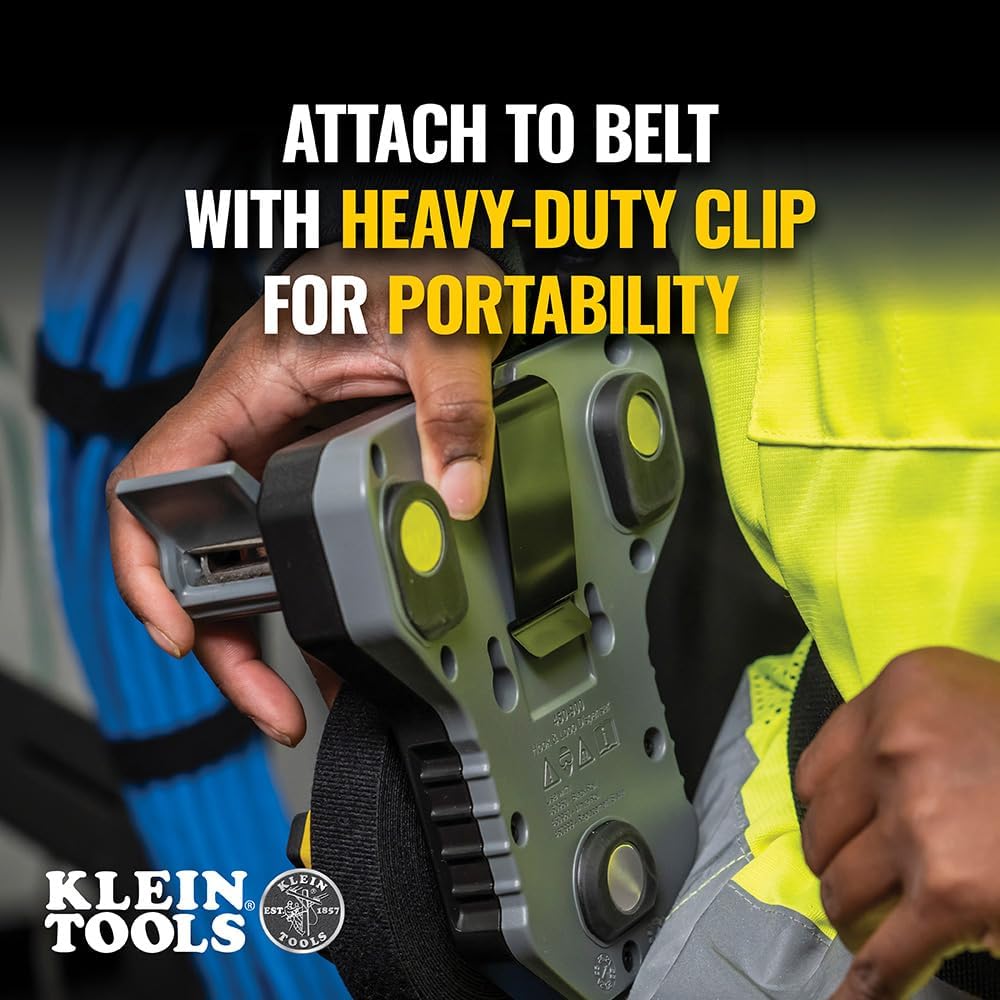 Klein Tools 450-900 Cable Management, Hook & Loop Dispenser with 12-Foot x 3/4-Inch Tape Roll, Cuts Custom Length Hook & Loop Strips, Black