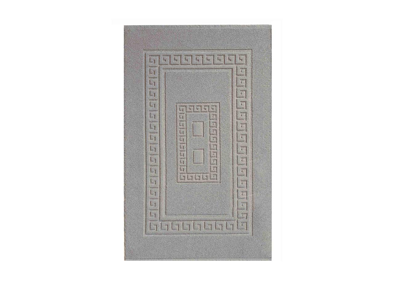 Tapis de bain éponge couleur unie, tapis de douche, coton, modèle Torino, 60 x 180 cm, gris