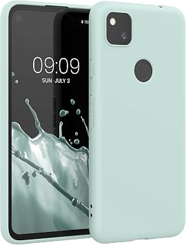 kwmobile Phone Case for Google Pixel 4a Case - Shockproof Anti-Slip Soft TPU Silicone - Cool Mint