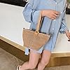 MEIZHITU Korbtaschen Damen Gehäkelte Clutch Handtasche Strohwebung Crossbody Umhängetaschen Handgelenk Abend Geldbörse Tasche Sommer Strandtasche Partytaschen Sommer Strand Geldbörse(Color:A) #5
