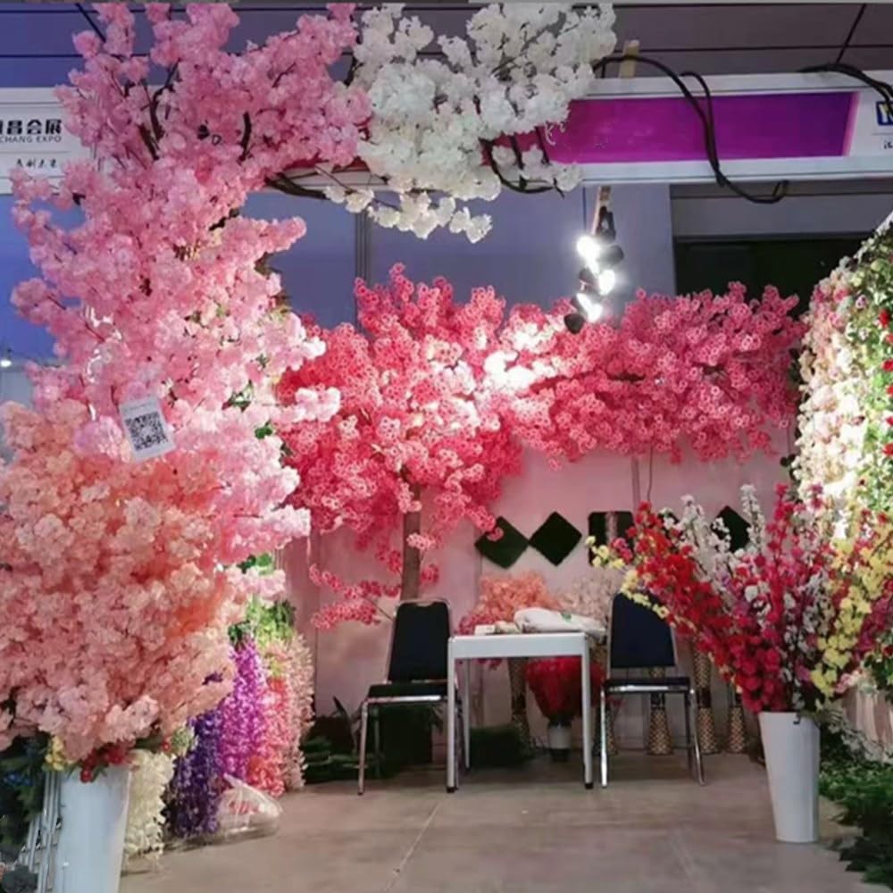 Oairse 4 rami di fiori di ciliegio artificiali, 39,9 cm, fiori di pesca in seta sintetica, fiori di melo bianchi, per composizioni floreali, bouquet di nozze, centrotavola, decorazione