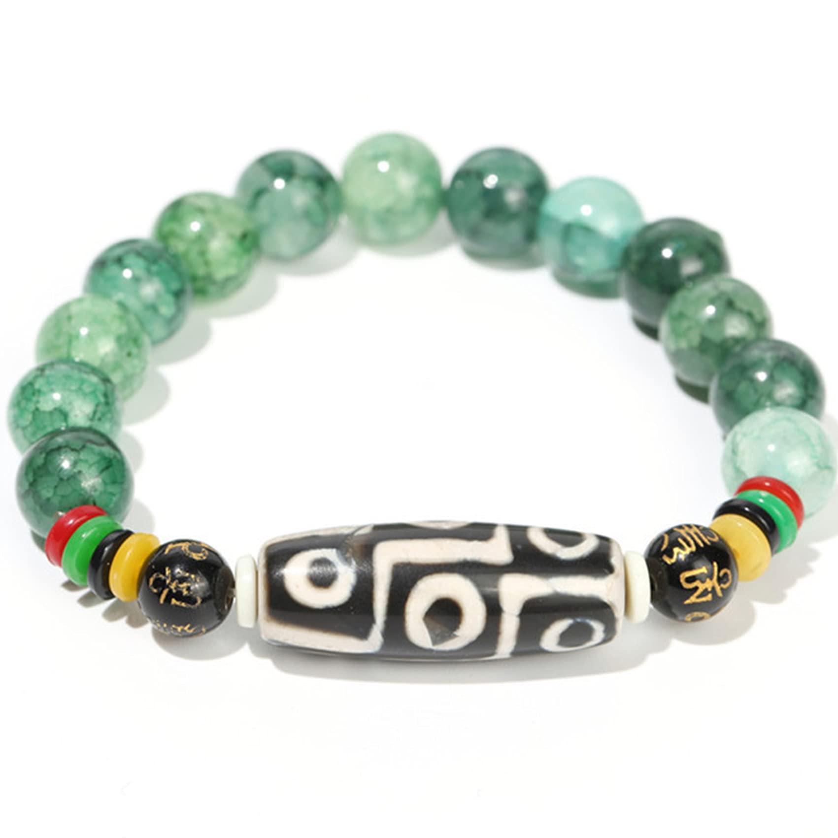 Natürliches Kristallarmband, Achat-Abakus-Armband, Edelsteine, neun Augen, Dzi-Perlen, Gott, Amulett, Chakra, Heilstein, Geld anziehen, Wohlstand, Unisex