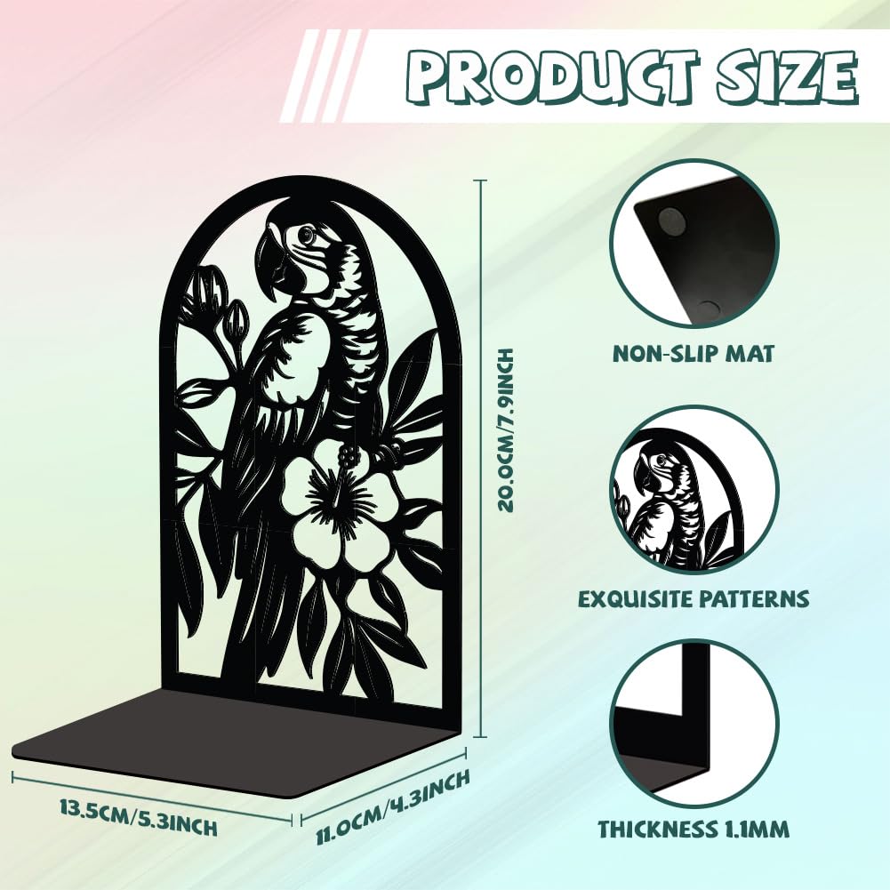 Peacoblue Metal Bookends for Shelves, Modern Decorative Heavy Duty Study Book Support Stoppers for Office, Desk, Shelf, Room 5.3