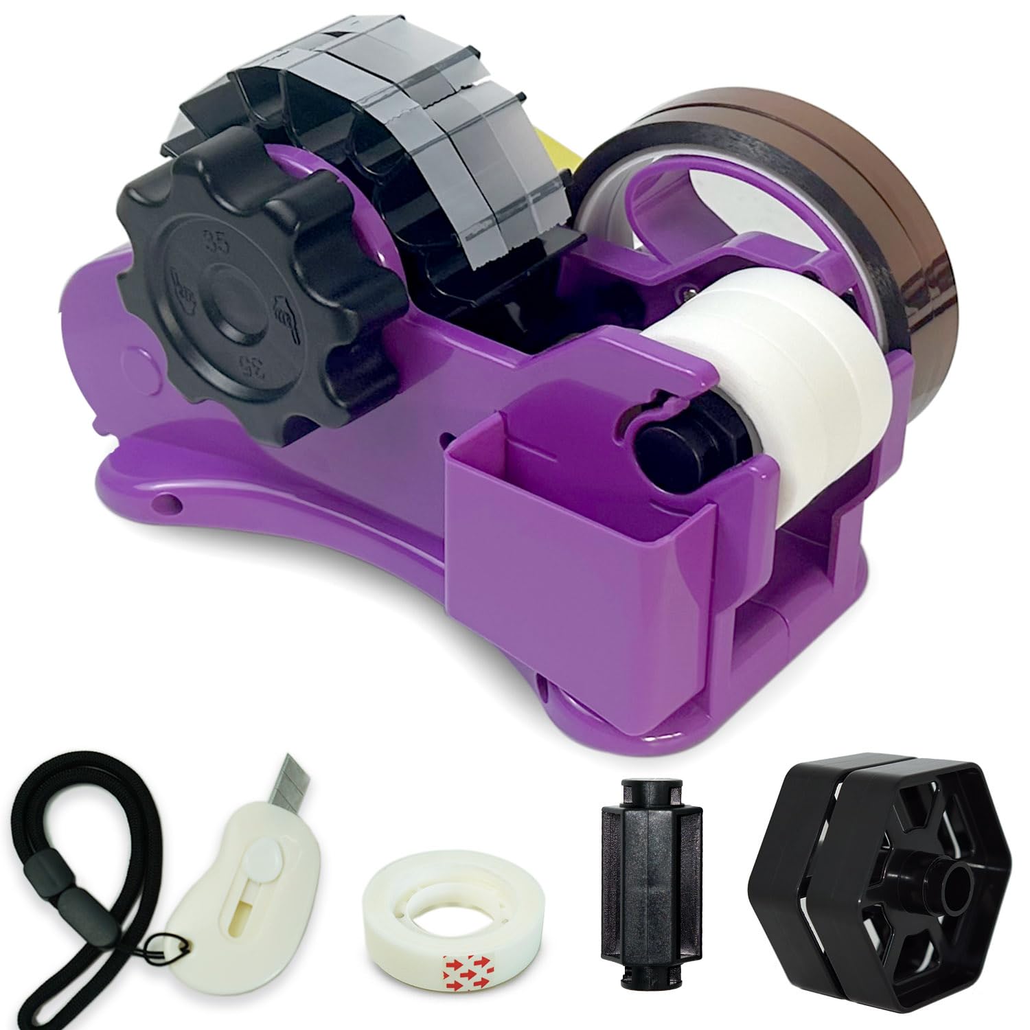 Heat Resistant Tape Dispenser Purple, 1.4'' PreCut
