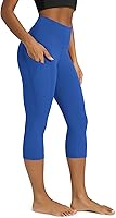 Vista 52 de ODODOS - Leggings capri de cintura alta para mujer con bolsillos, control de abdomen, no se transparentan, para entrenamiento atlético, running