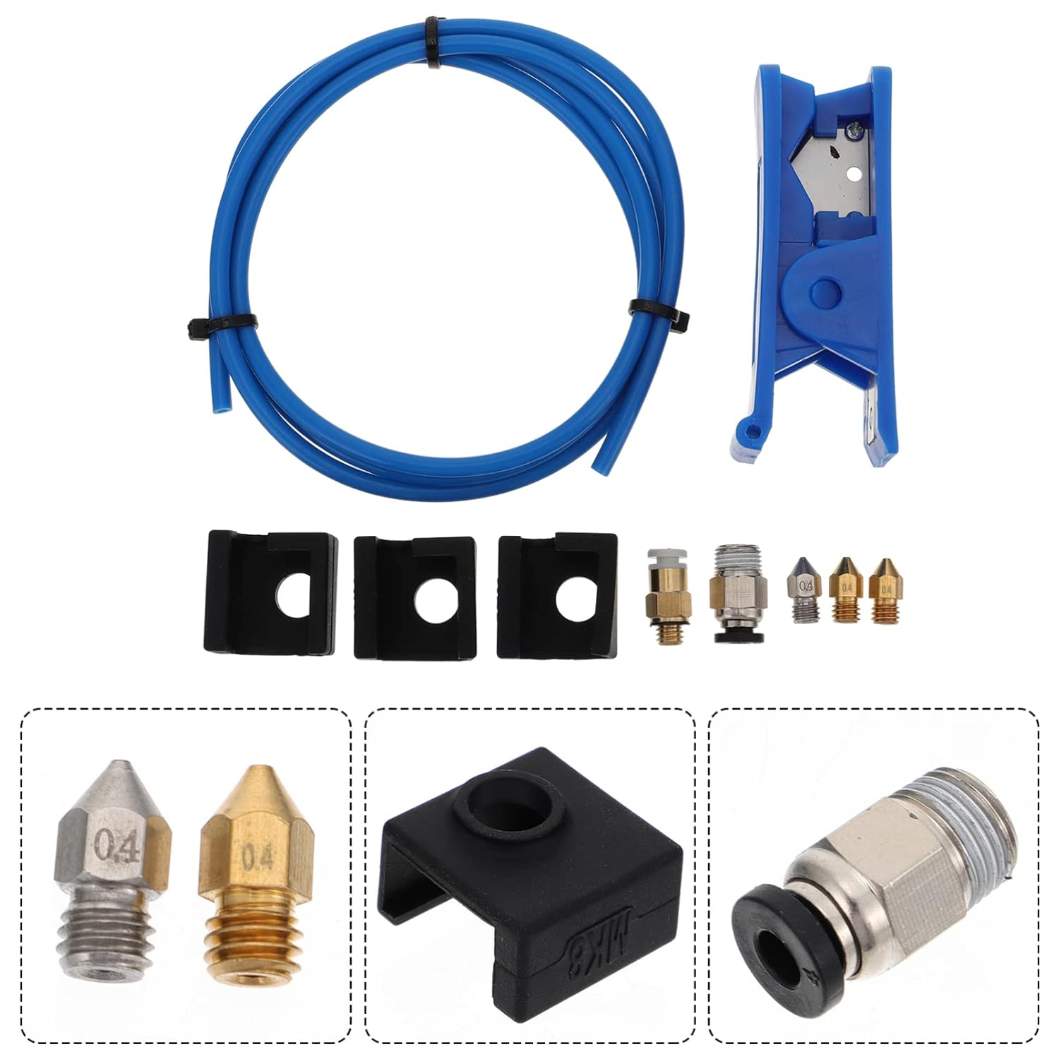 review Baluue 2 Sets Sleeve Bowden PTFE Parts Silicone Capricorn D Accessories Cutter Tube Tubing Kit Nozzle Extruder Printer Case