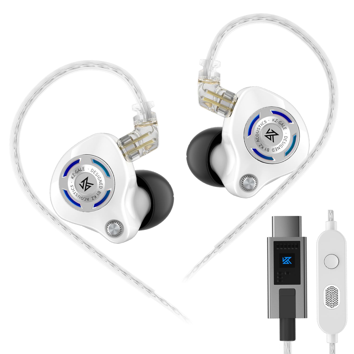 KZ Gale Wired Earbuds with Microphone, HiFi Deep Bass Comfort-Fit