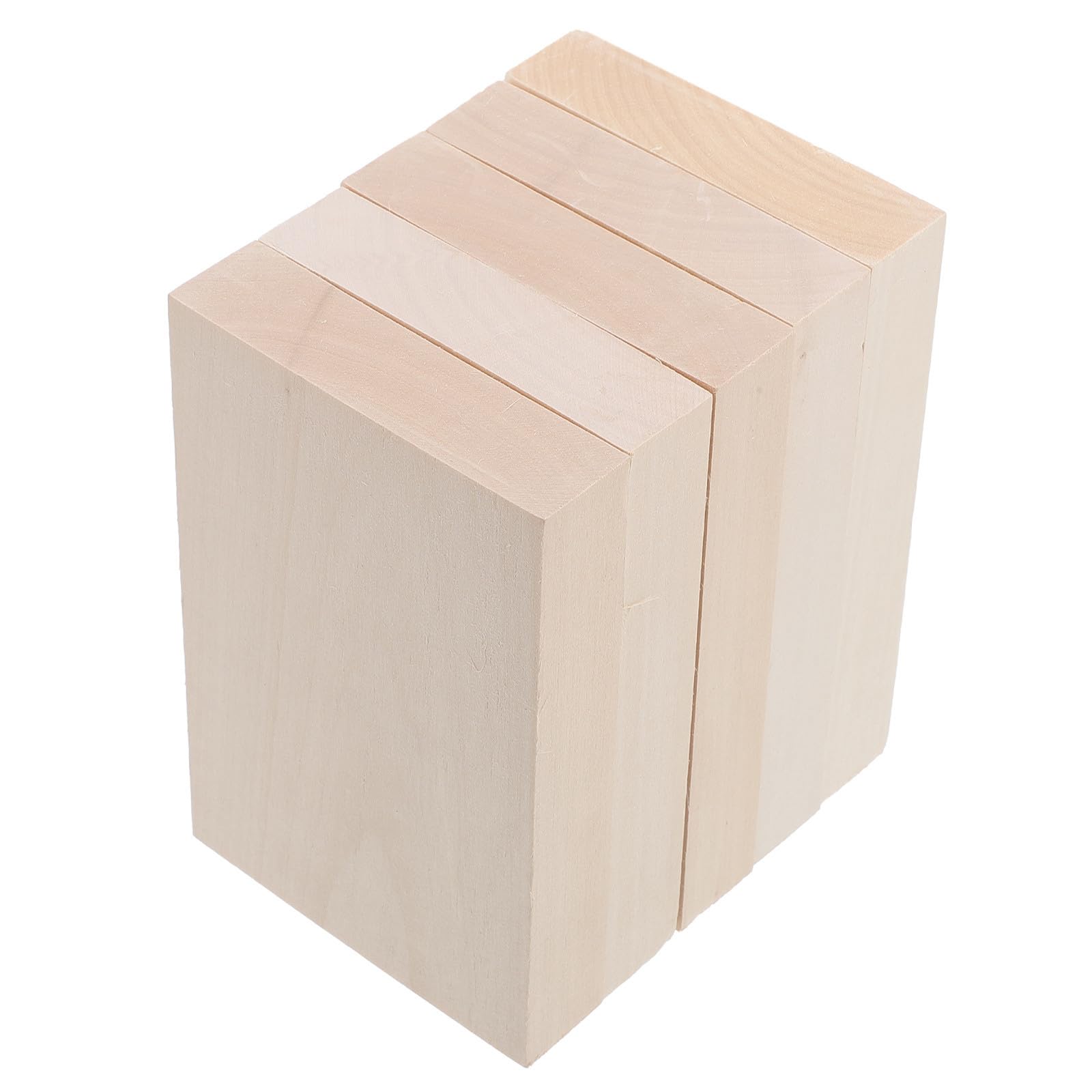 5 Piezas Tacos de Madera Natural de Tilo para Manualidades, Bloques Pequeños Bien Pulidos y Seguros para Proyectos de Bricolaje y Tallado Artístico