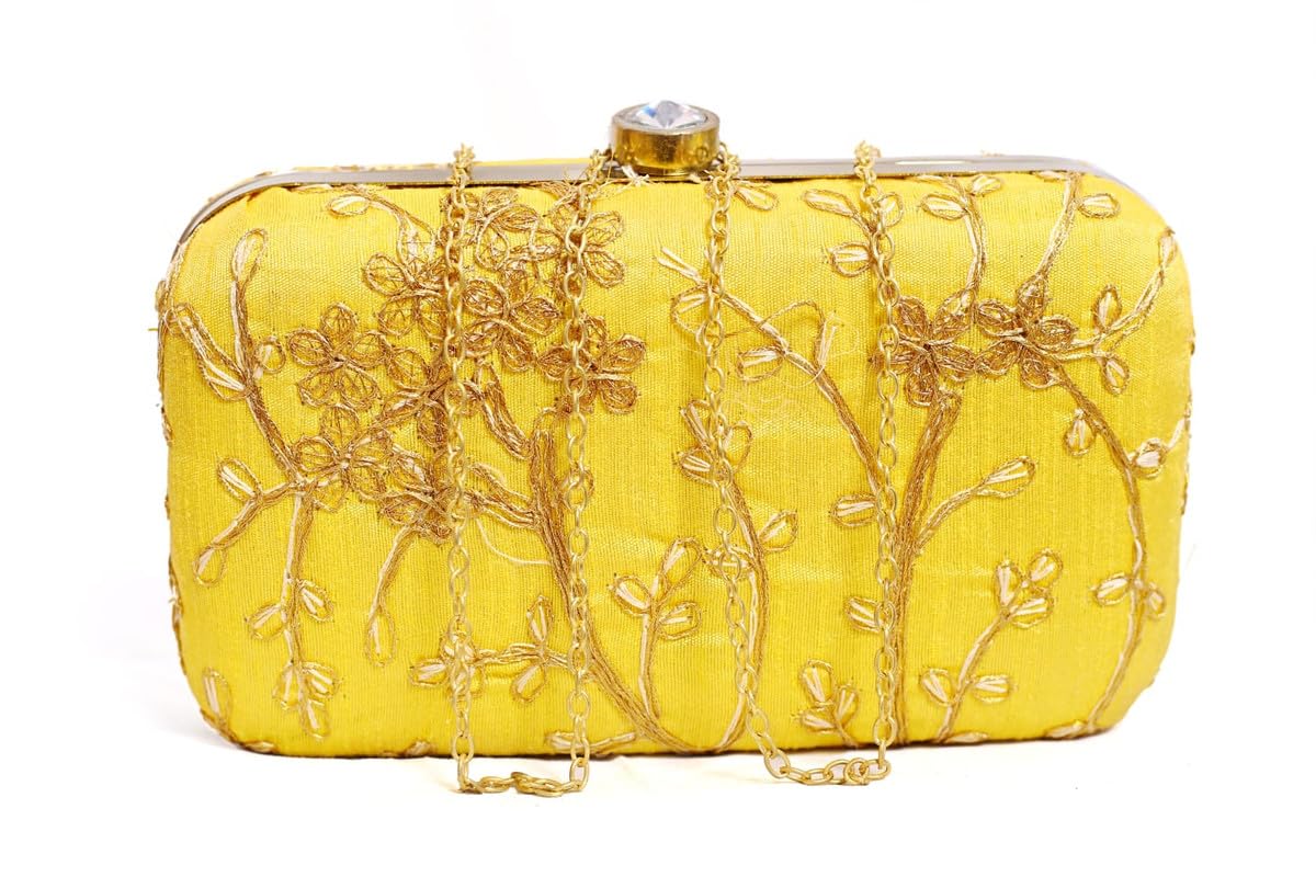 Ali Handycraft Fashion Beautiful Solid Box womens Clutch Bag Purse For Bridal, Casual, Party, Wedding