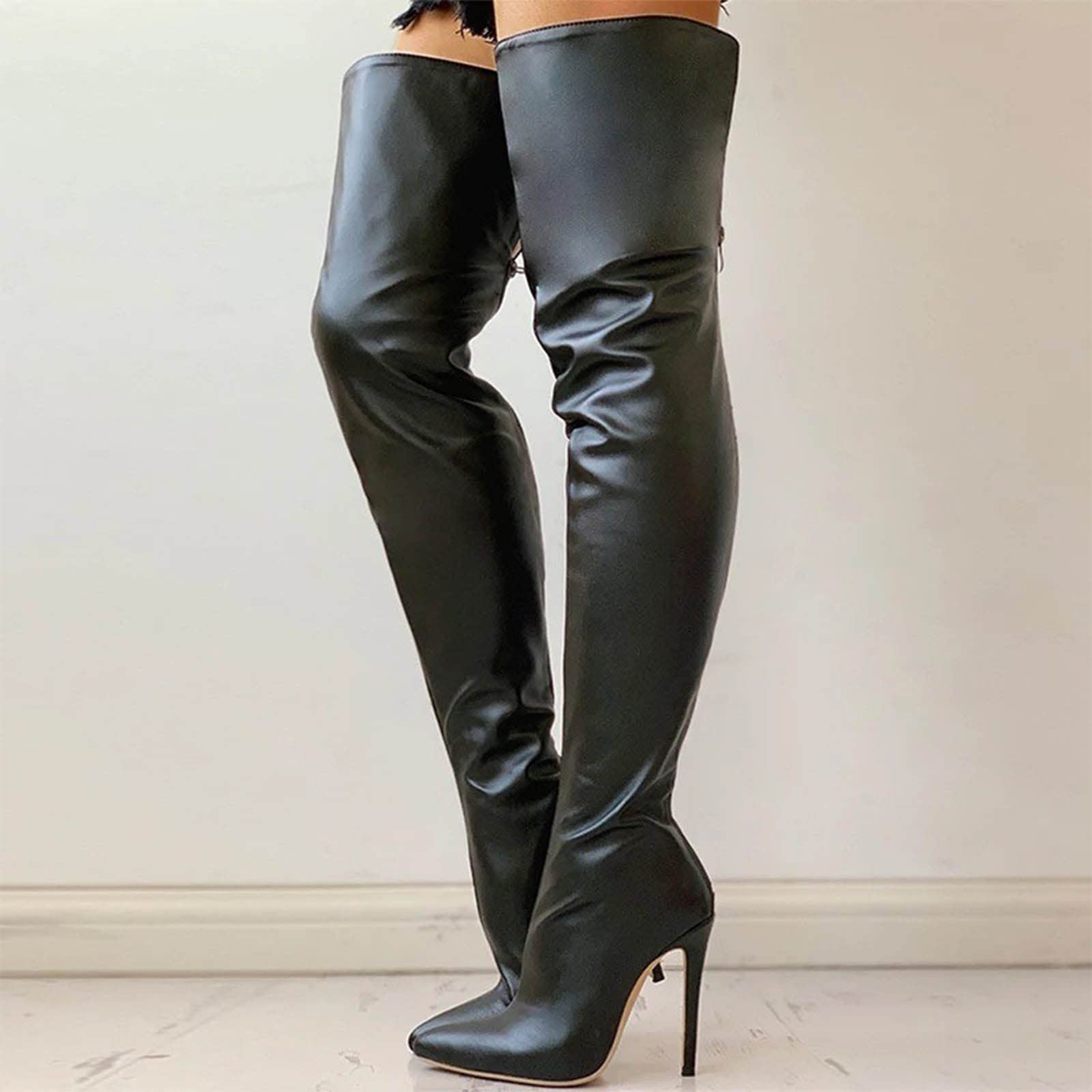 ROMIDA Damen Overknee Stiefel - Stiletto High Heels, Langschaft Stiefel für Herbst & Winter