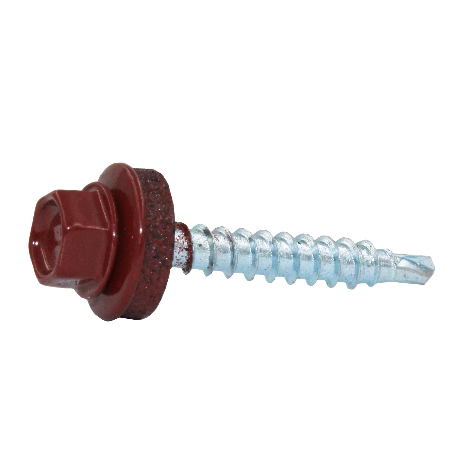 Color-Head Trapezblechschrauben 100 Stück, Farbe Oxidrot RAL3009, 4,8x80mm, Bohrschrauben, Blechschrauben mit EPDM-Unterlegscheibe, Dachschrauben verzinkt für Trapezblech & Blechdach