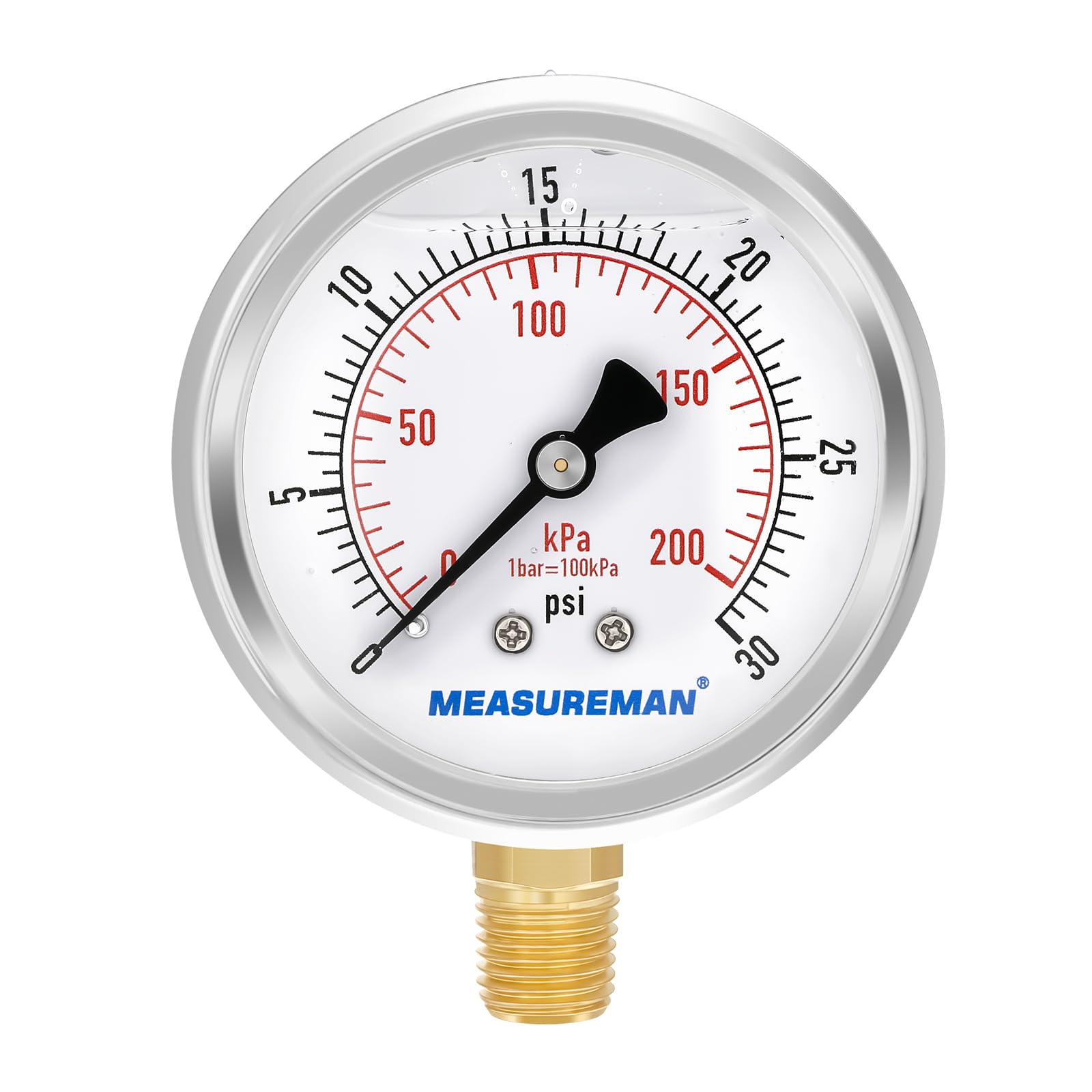 MEASUREMAN Pressure Gauge - 0-10000psi Stainless Steel -25