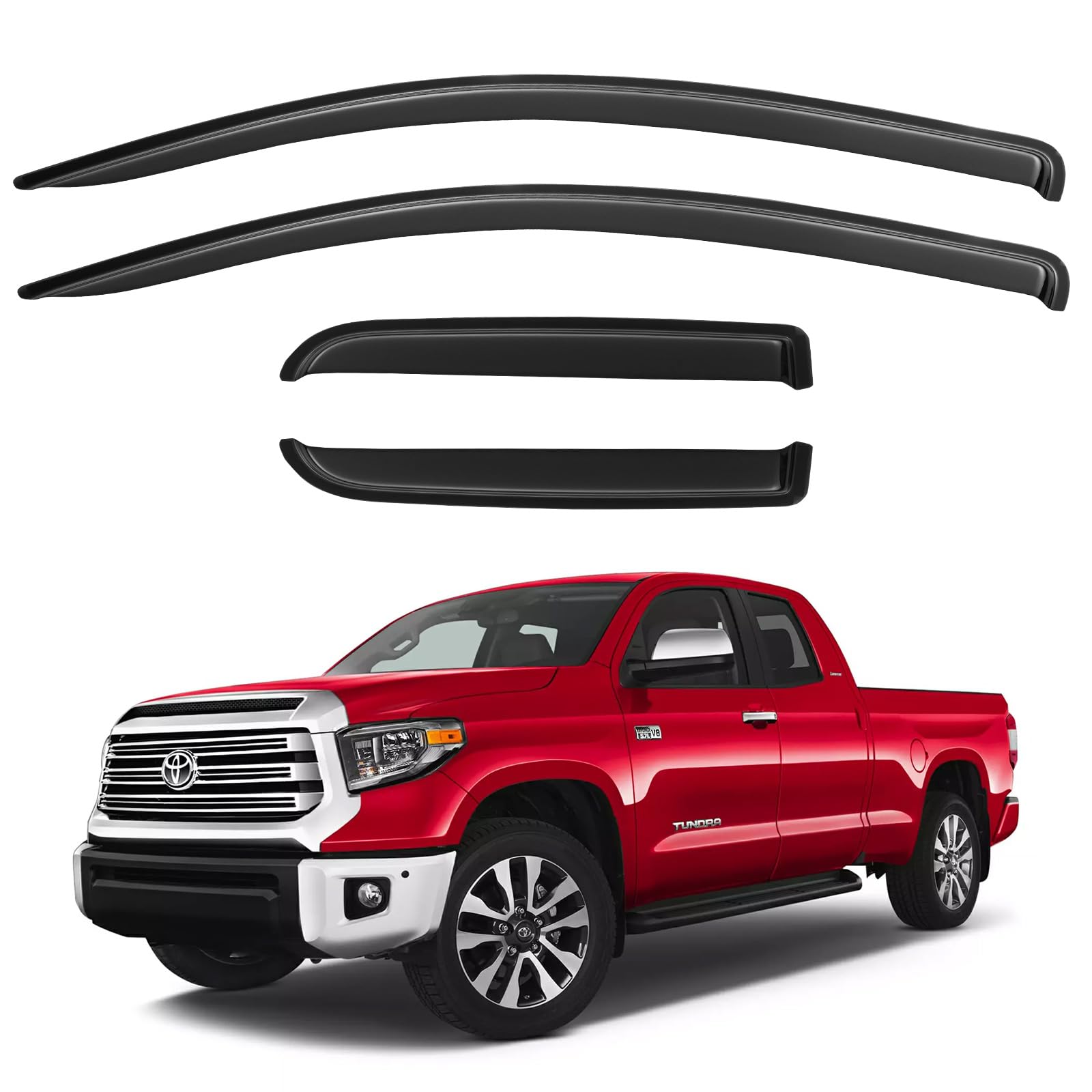 米国トヨタ タンドラ07-13 WeatherTech バグガード新品未開封 Weathertech Tundra Stone & Bug Deflector - Dark Smoke 50173