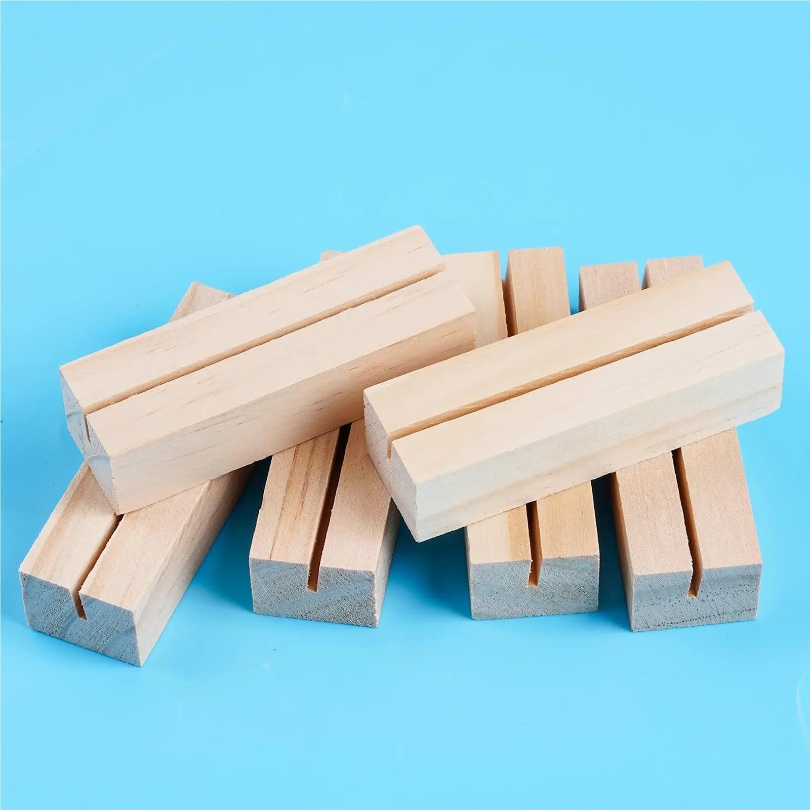 Soporte for números de mesa, soporte for tarjetas, fotos e imágenes, soportes de madera for exhibición(20pcs)