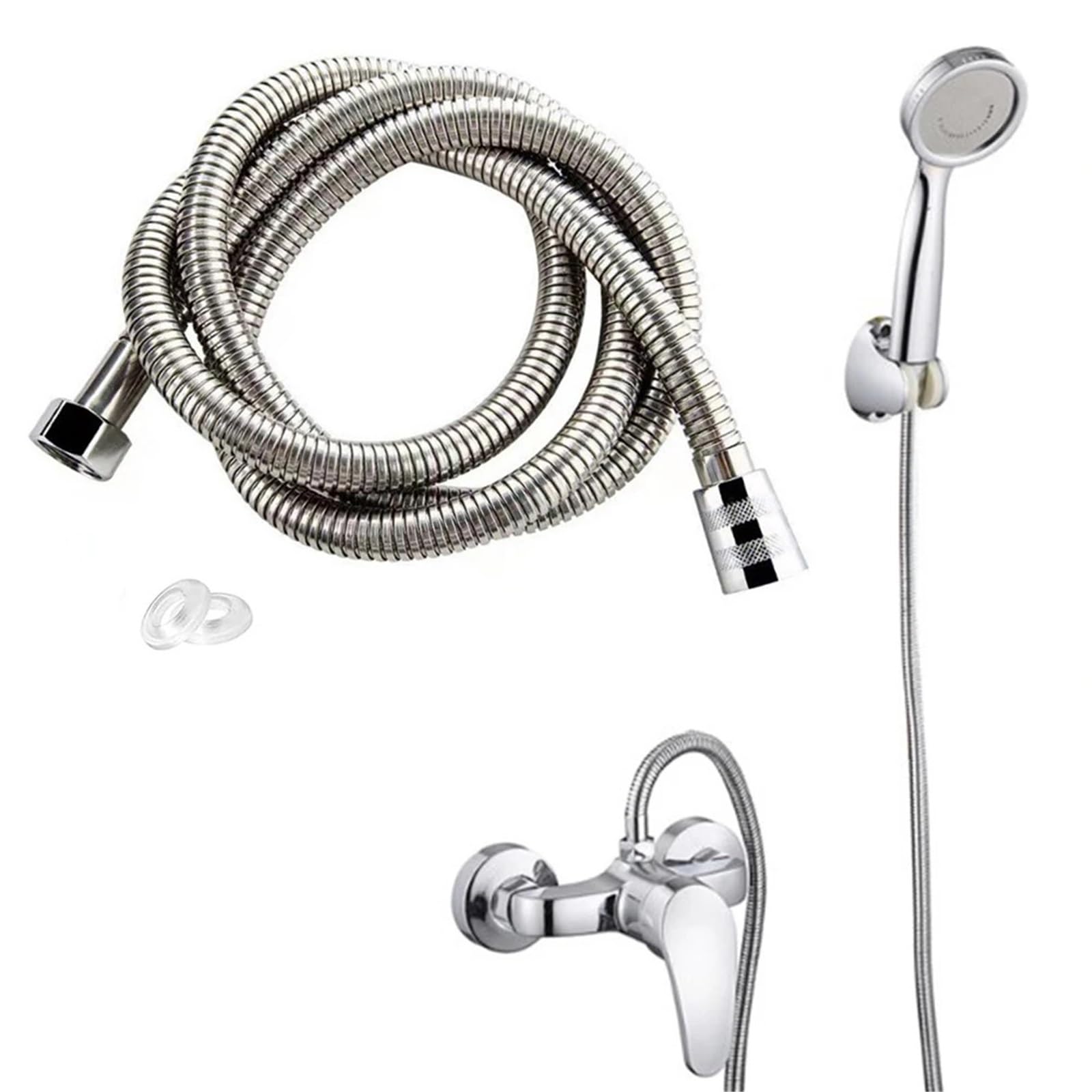 Manguera Ducha Manguera for Ducha de baño, Tubo Flexible de Acero Inoxidable, Cabezal de Ducha a Prueba de Fugas, fontanería for Accesorios de baño de 150cm