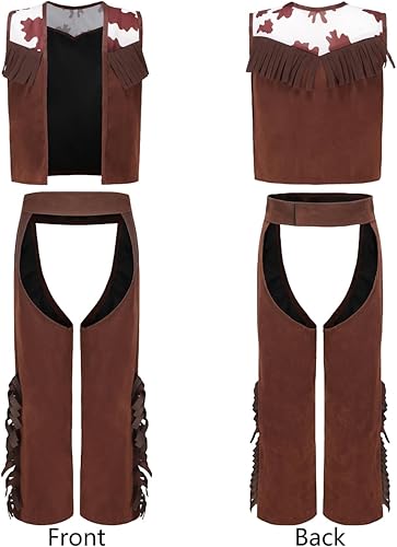 Miniatura 2 de Disfraz de vaquero de Halloween para niños, disfraz de vaquera occidental de policía con sombrero, accesorios de insignia de bandana