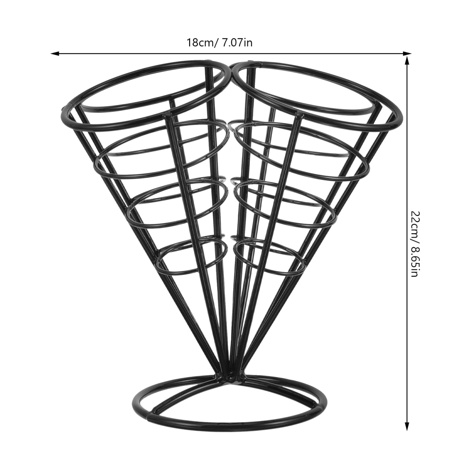 Mikinona 4Holes French Fries Stand Cone Basket Snack Holder for Appetizers Chips Fried Foods Creative Display Rack for Kitchen Restaurant and Parties