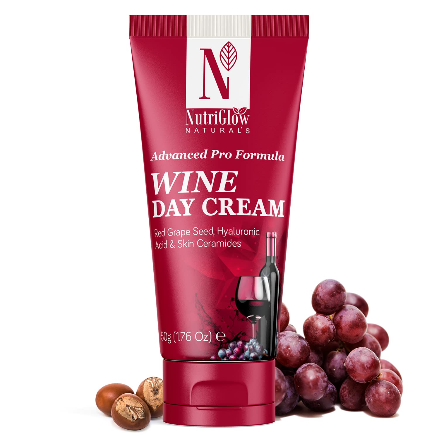 NUTRIGLOWNATURAL'S Advanced Pro Formula Wine Day Cream for Brighter, Glowing Skin (50 g)