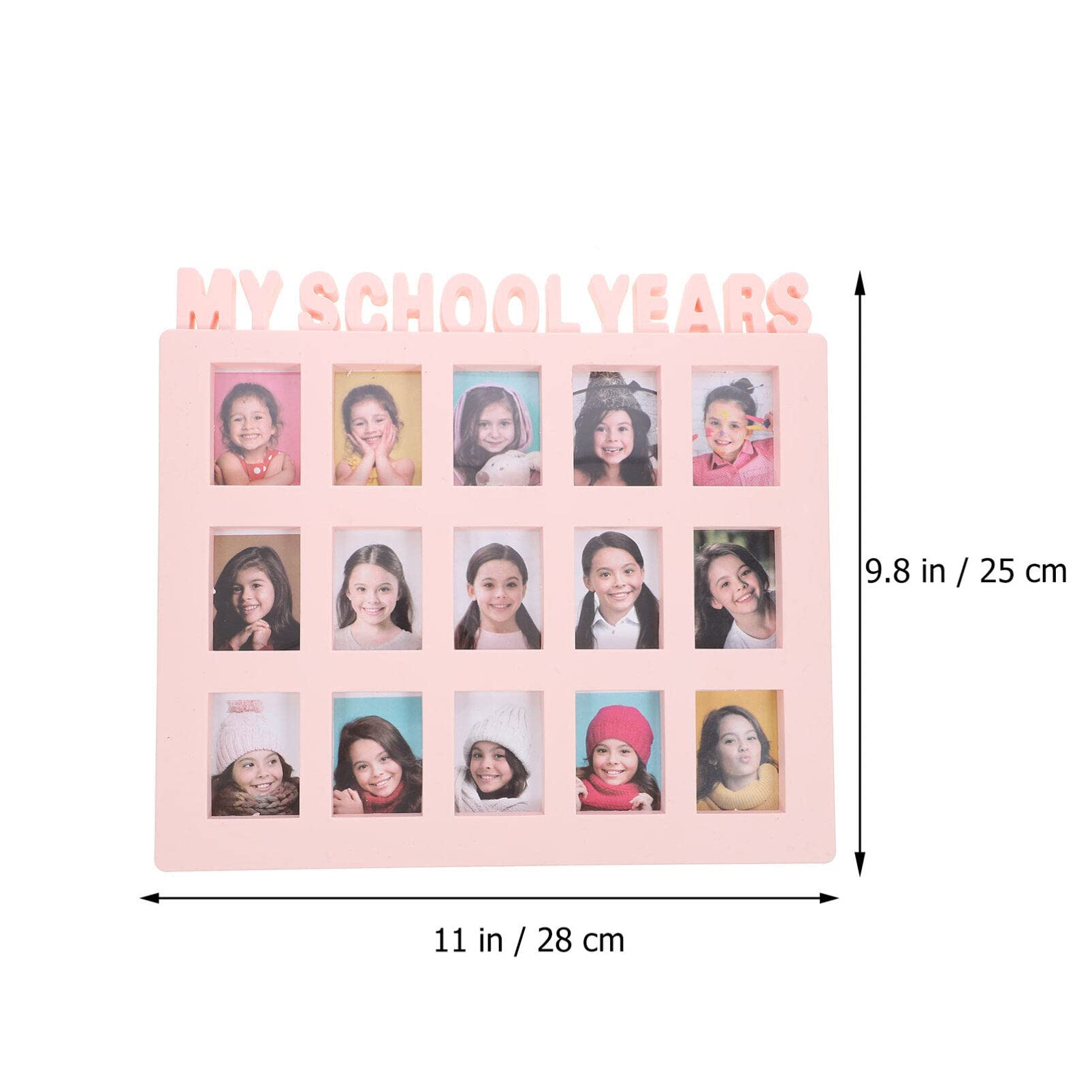 NUOBESTY School Years Picture Frame School Days Photo Frame Kids Growth Trajectory Photo Frame School Photo Collection Photo Frames Display Frame Pink
