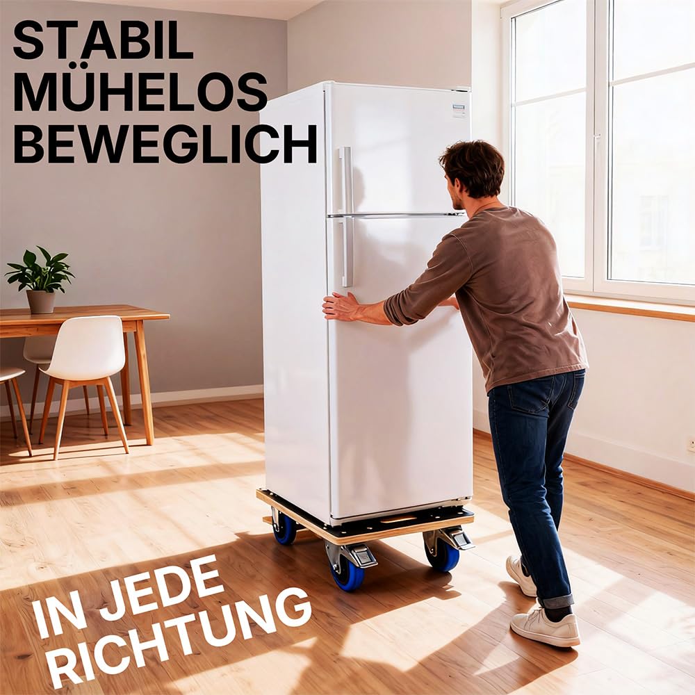 Trucky Rollbrett 33 x 50 cm Transportroller 500 kg Möbelroller mit 4 Rollen Rollwagen Transportwagen für Möbel Transport