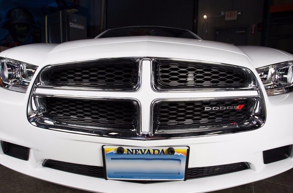 Factory Crafts Grille Insert Graphics Kit Vinyl Decal Wrap Compatible with Dodge Charger 2010-2014 - Matte White